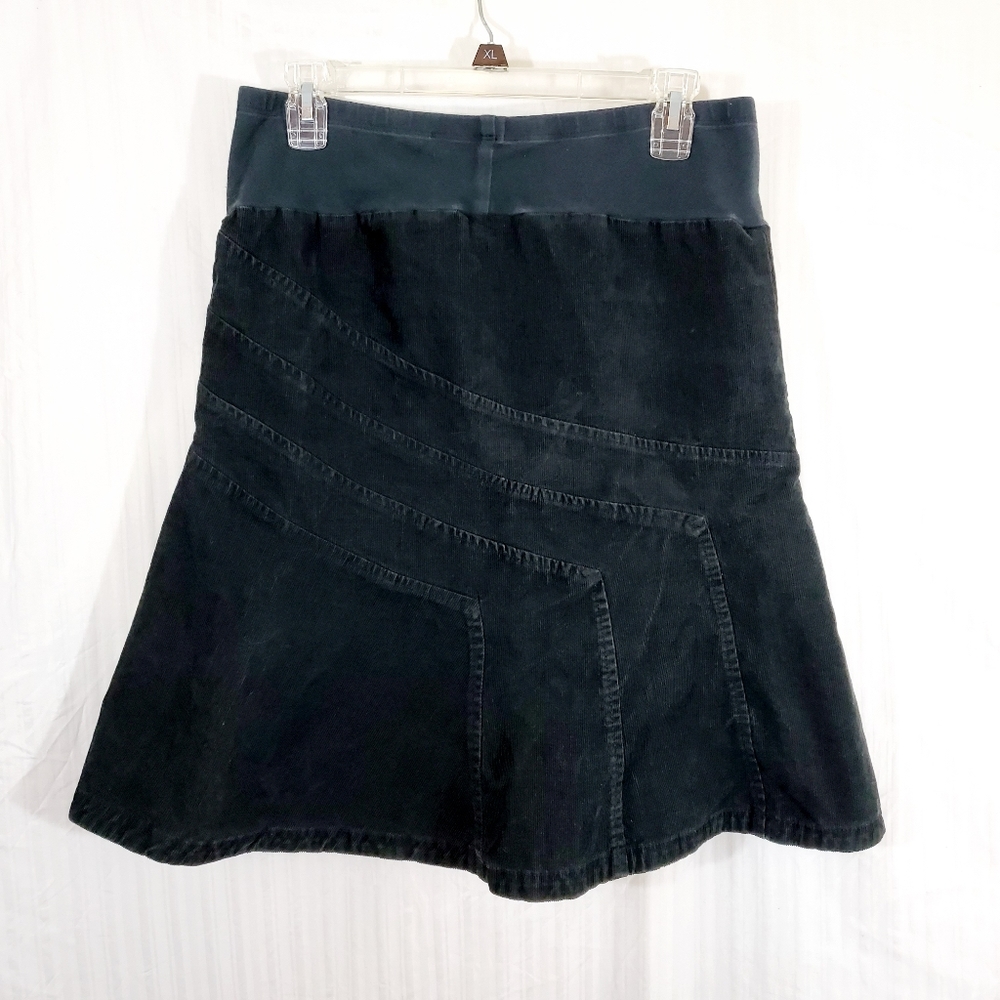 Mimi Maternity Skirt Black Corduroy Size S